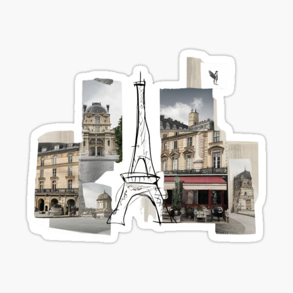 Eiffel Tower Collage Sticker