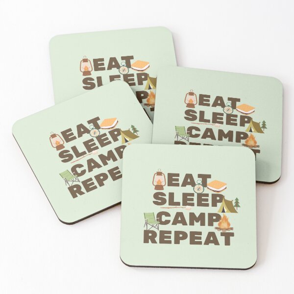 Item preview, Funny Outdoor Camping Camper Joke Eat Sleep Camp Repeat designed and sold by LEILA ART SPACE.