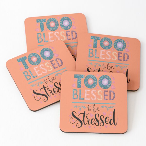 Item preview, Too Blessed Typography Artwork designed and sold by ChristCentered.