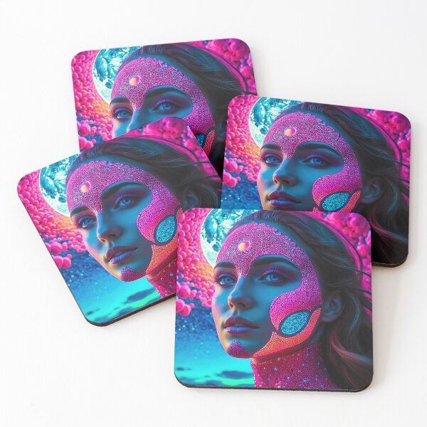 Item preview, Alien woman with florescent face paint designed and sold by JackrabbitPub.
