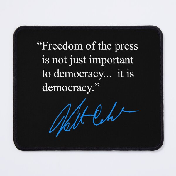 Item preview, Freedom of the Press... is Democracy (white blue) designed and sold by Thelittlelord.