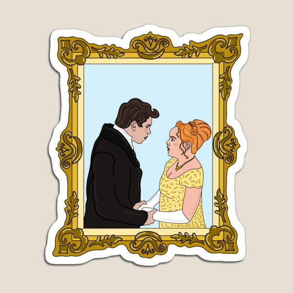 Aperçu de l'œuvre Bridgerton Penelope et Colin, Bridgerton Polin, Couples mignons Portrait encadré Dessin animé créée et vendue par EndlessEmporium.