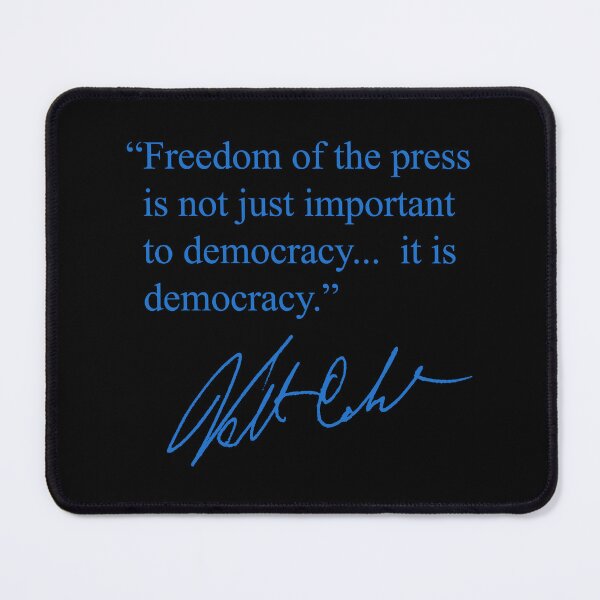 Item preview, Freedom of the Press... is Democracy (blue) designed and sold by Thelittlelord.