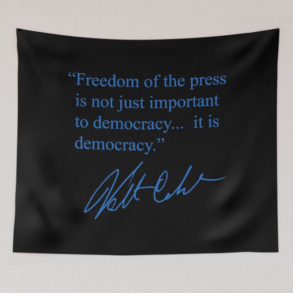 Item preview, Freedom of the Press... is Democracy (blue) designed and sold by Thelittlelord.