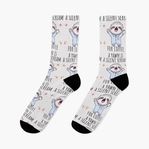 Item preview, a yawn is a silent scream for coffee Sloth designed and sold by LemuellTrends.