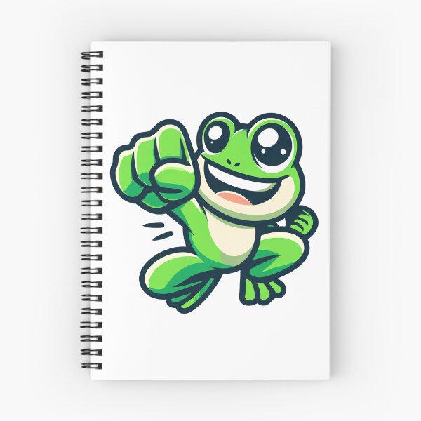 Item preview, Joyful Cartoon Frog Punching the Air - Fun Sticker designed and sold by Simplystik.