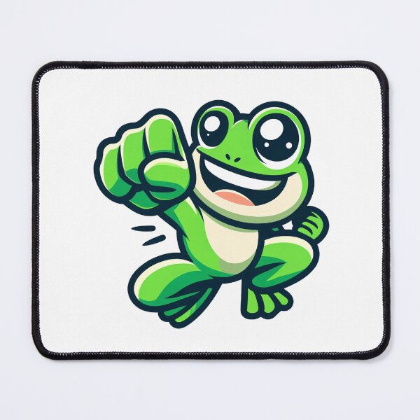 Item preview, Joyful Cartoon Frog Punching the Air - Fun Sticker designed and sold by Simplystik.