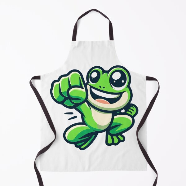 Item preview, Joyful Cartoon Frog Punching the Air - Fun Sticker designed and sold by Simplystik.