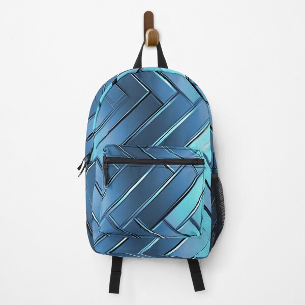 Item preview, Aqua And Blue (Faux) Metallic Herring Bone Pattern designed and sold by DEC02.