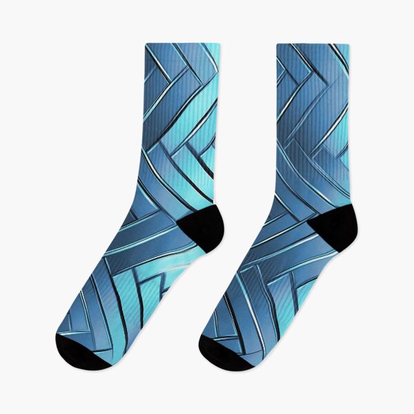 Item preview, Aqua And Blue (Faux) Metallic Herring Bone Pattern designed and sold by DEC02.