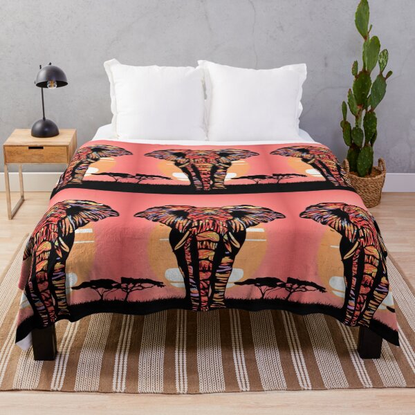 Item preview, Elephant Silhouette. African sunset, Savannah Elephant, colorful elephant designed and sold by ElephantVibes.