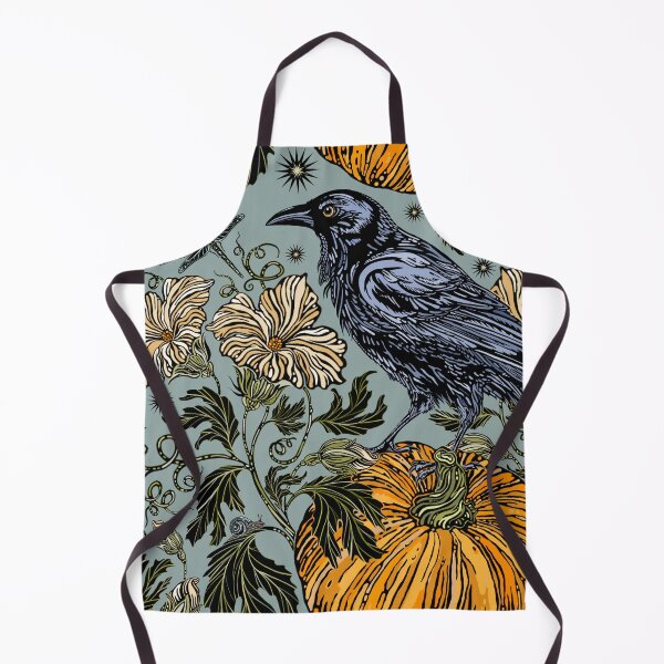 Item preview, Crow and Gourds on Blue Gray designed and sold by Silver Steer Design.