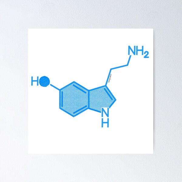 Item preview, Knitted Serotonin Molecule Stockinette Stitch Blue designed and sold by Gingers-Brain.