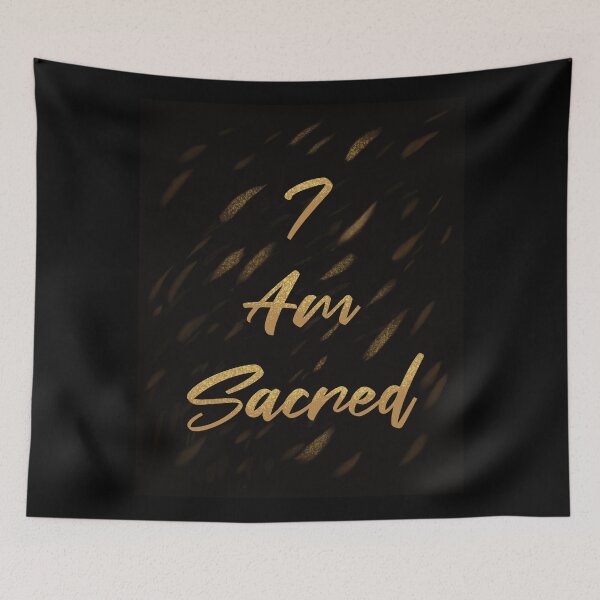 Item preview, I am Sacred, inspirational word art designed and sold by Sacred Minds Studio.