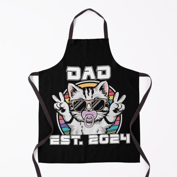 Item preview, Frist time Promote to Dad Est.2024 Cat Peace Sign Hand Retro designed and sold by MTRBSK11.