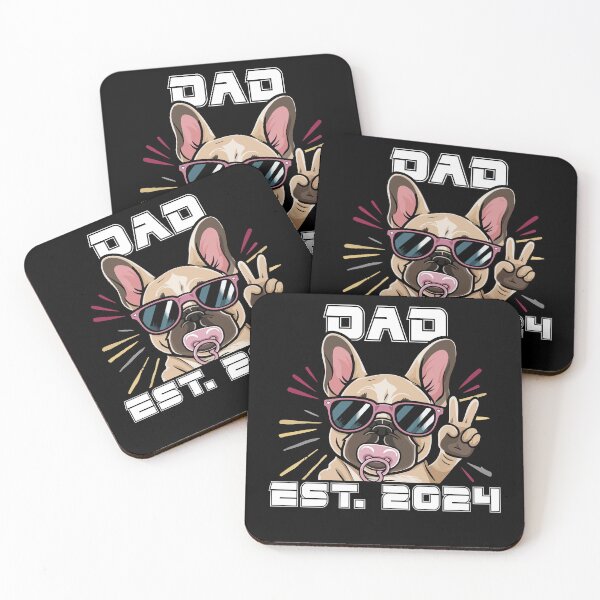 Item preview, Frist time Promote to Dad Est.2024 French bulldog Retro designed and sold by MTRBSK11.