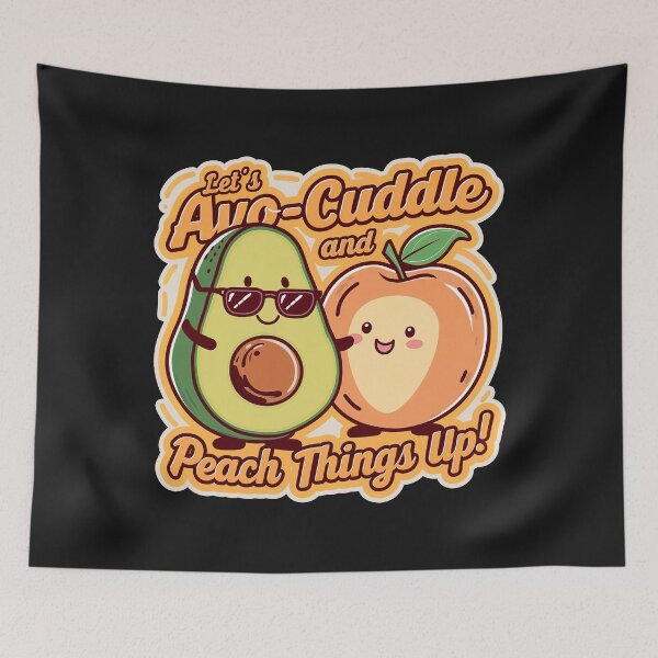 Item preview, ''Let's Avo Cuddle and  Peach Things Up'' Funny Cute Couple Kawaii T-Shirt designed and sold by Witty Shirts.