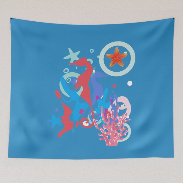 Item preview, Abstract Seahorse, star fish, and coral 2 designed and sold by AmazingHisLove.