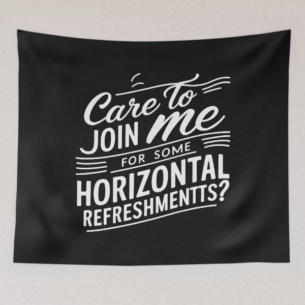 Item preview, ''Care to Join me for some Horizontal Refreshments'' Funny Bachelor Party  T-Shirt designed and sold by Witty Shirts.