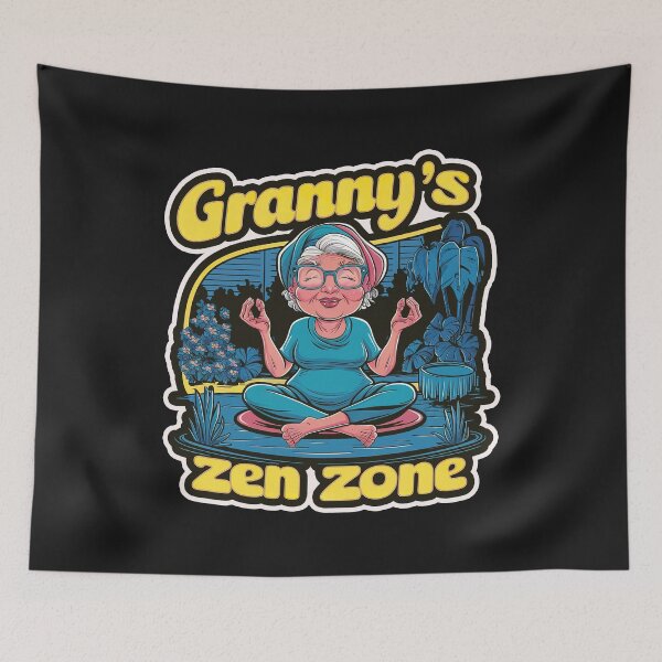 Item preview, ''Granny's Zen Zone'' Funny Yoga Granny T-Shirt designed and sold by Witty Shirts.