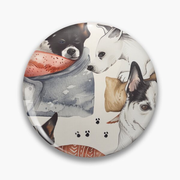Item preview, Seamless watercolor pattern of dogs napping in cozy beds designed and sold by DMay-art.