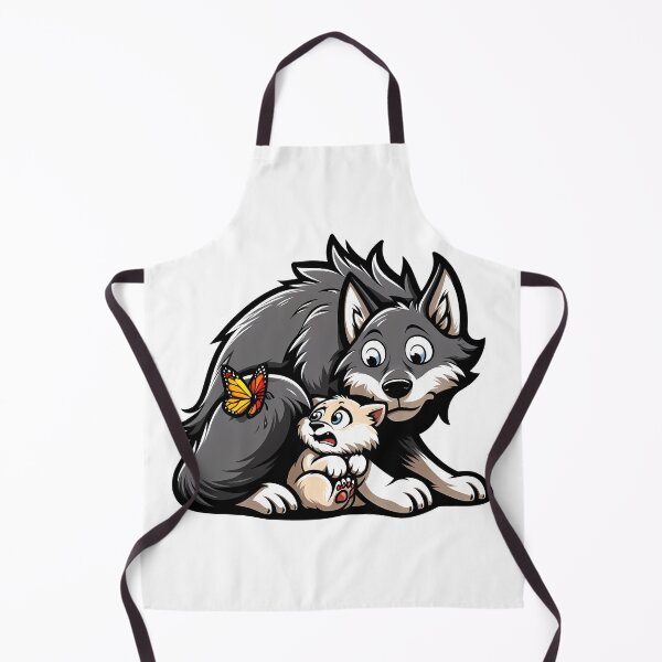 Item preview, Wolf Cub And Butterfly designed and sold by Funny Vintage Stickers And T-Shirts.