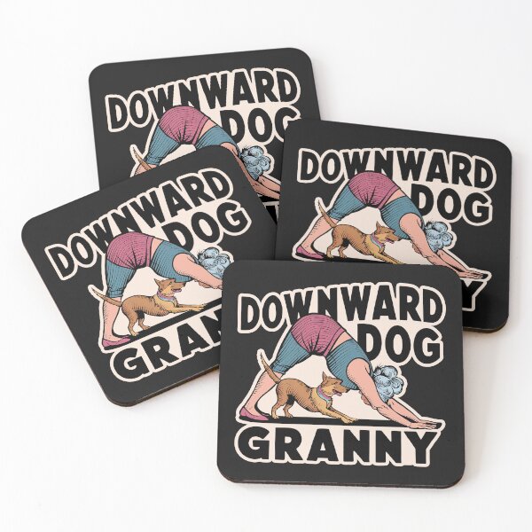 Item preview, ''Downward Dog Granny'' Funny Working out Grandma Kawaii T-Shirt designed and sold by Witty Shirts.