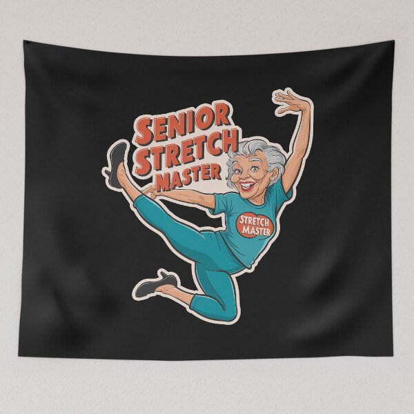 Item preview,  ''Senior Stretch Master '' Funny Working out Grandma Kawaii T-Shirt designed and sold by Witty Shirts.
