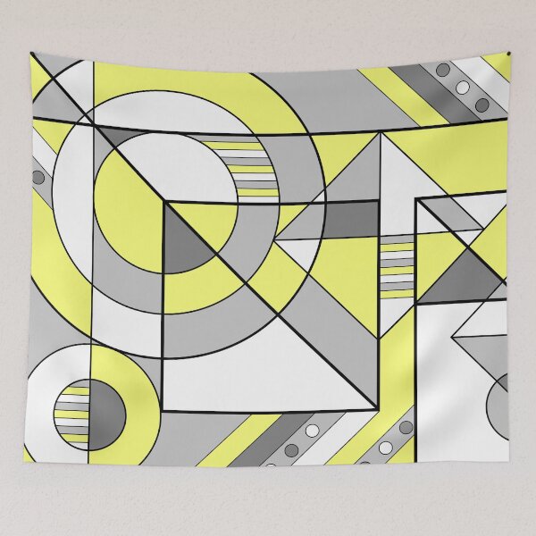 Item preview, Demigender Pride Gray White Yellow Abstract Geometric designed and sold by JoyfulJen.