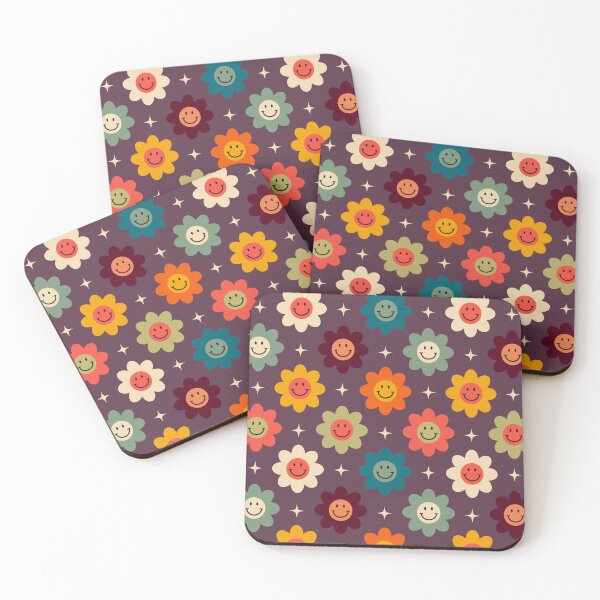 Item preview, Purple and Colorful Retro Floral Pattern designed and sold by LMStudioDesigns.