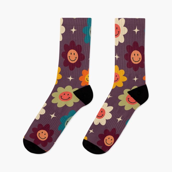 Item preview, Purple and Colorful Retro Floral Pattern designed and sold by LMStudioDesigns.