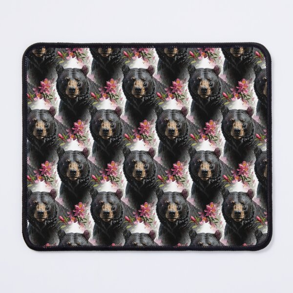 Item preview, West Virginian Bear Surrounded By Rhododendron Flowers Pattern designed and sold by taiche.