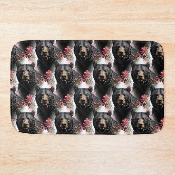 Item preview, West Virginian Bear Surrounded By Rhododendron Flowers Pattern designed and sold by taiche.