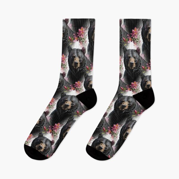 Item preview, West Virginian Bear Surrounded By Rhododendron Flowers Pattern designed and sold by taiche.