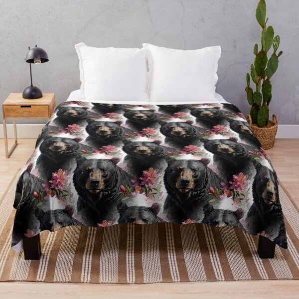 Item preview, West Virginian Bear Surrounded By Rhododendron Flowers Pattern designed and sold by taiche.