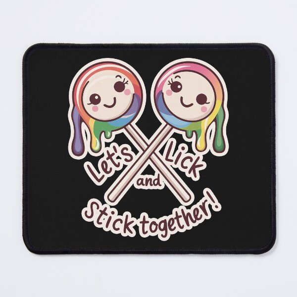 Item preview, ''Let's Lick and Stick Together' Funny Cute LGBTQ Kawaii T-Shirt designed and sold by Witty Shirts.