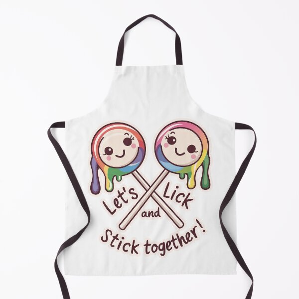 Item preview, ''Let's Lick and Stick Together' Funny Cute LGBTQ Kawaii T-Shirt designed and sold by Witty Shirts.