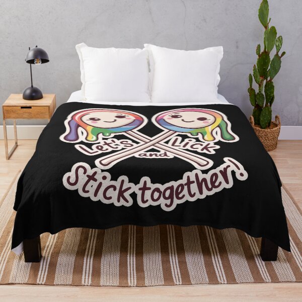Item preview, ''Let's Lick and Stick Together' Funny Cute LGBTQ Kawaii T-Shirt designed and sold by Witty Shirts.
