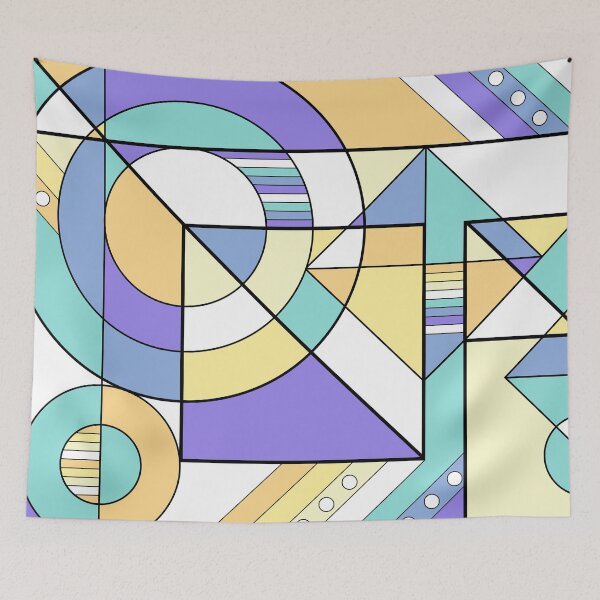 Item preview, Genderfaun Pride Abstract Geometric Pastel Yellow Green Purple designed and sold by JoyfulJen.
