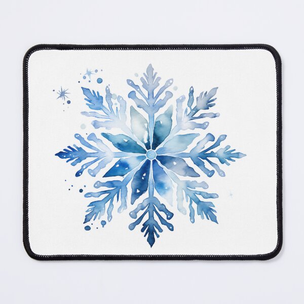 Item preview, Watercolour Snowflake - blue winter snow designed and sold by Chestnut Falls Studio.