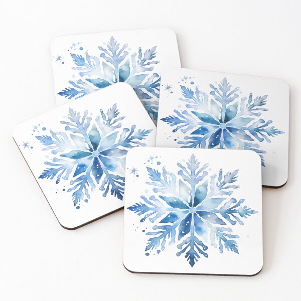 Item preview, Watercolour Snowflake - blue winter snow designed and sold by Chestnut Falls Studio.