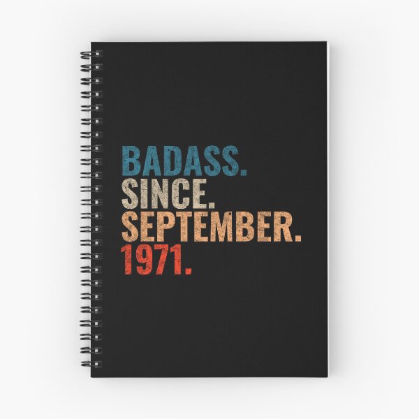 Item preview, Badass since September 1971 Vintage 1971 September birthday gift designed and sold by Teelogic.