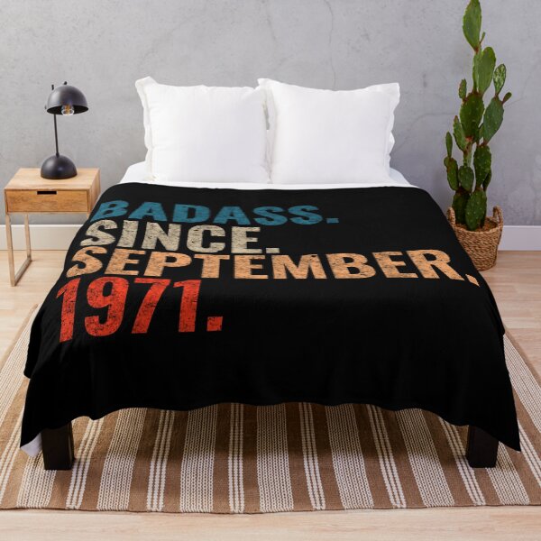 Item preview, Badass since September 1971 Vintage 1971 September birthday gift designed and sold by Teelogic.
