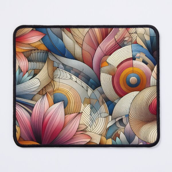 Item preview, Psychedelic abstract lines with vibrant floral textures designed and sold by BlackCatspet1.