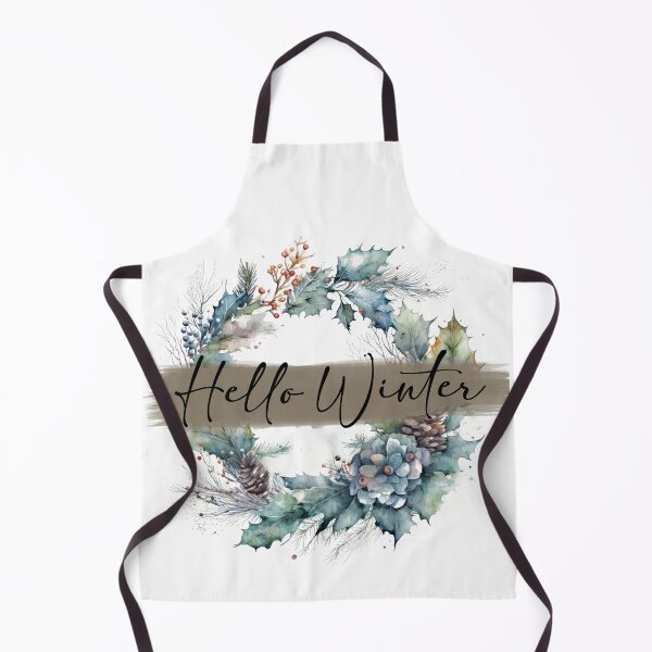 Item preview, Hello Winter - watercolour winter wreath designed and sold by Chestnut Falls Studio.
