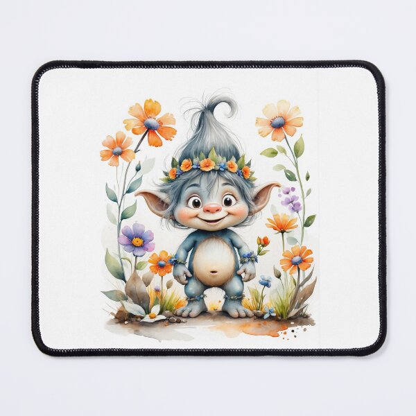 Item preview, Cute smiling troll among flowers designed and sold by KateCrafts.