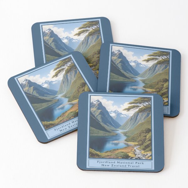 Item preview, Fjordland National Park - New Zealand - Vintage style poster designed and sold by Museum Of Non-Existing Art.