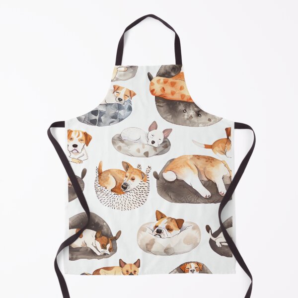 Item preview, Seamless watercolor pattern of dogs napping in cozy beds designed and sold by DMay-art.