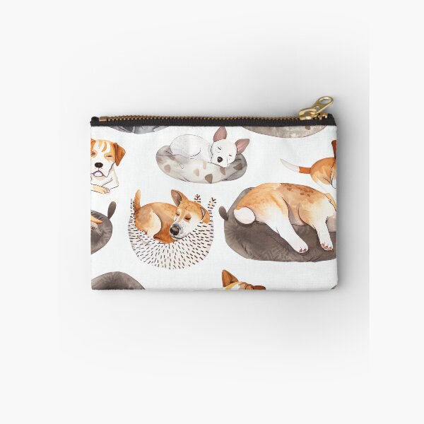 Item preview, Seamless watercolor pattern of dogs napping in cozy beds designed and sold by DMay-art.