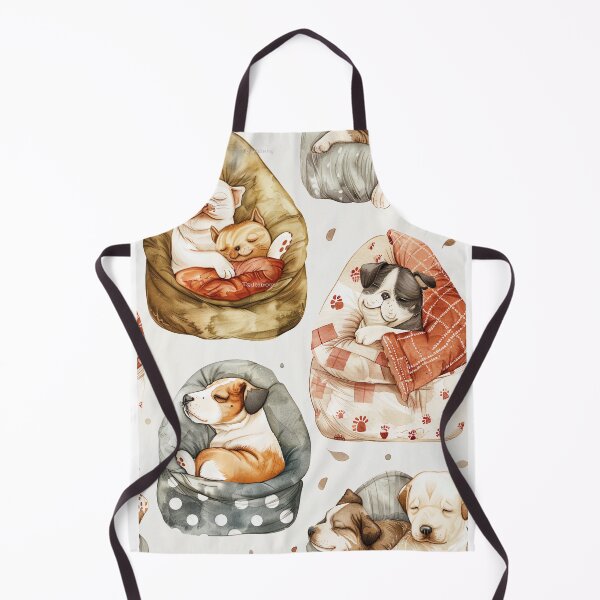 Item preview, Seamless watercolor pattern of dogs napping in cozy beds designed and sold by DMay-art.